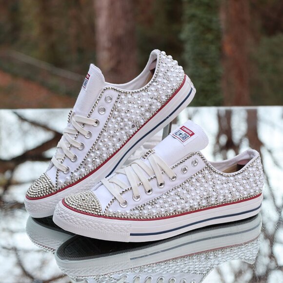 Converse Chuck Taylor All Star Low Rhinestones & Pearls - Picture 2 of 15